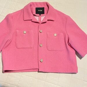 Maje Fuchsia Textured Blazer